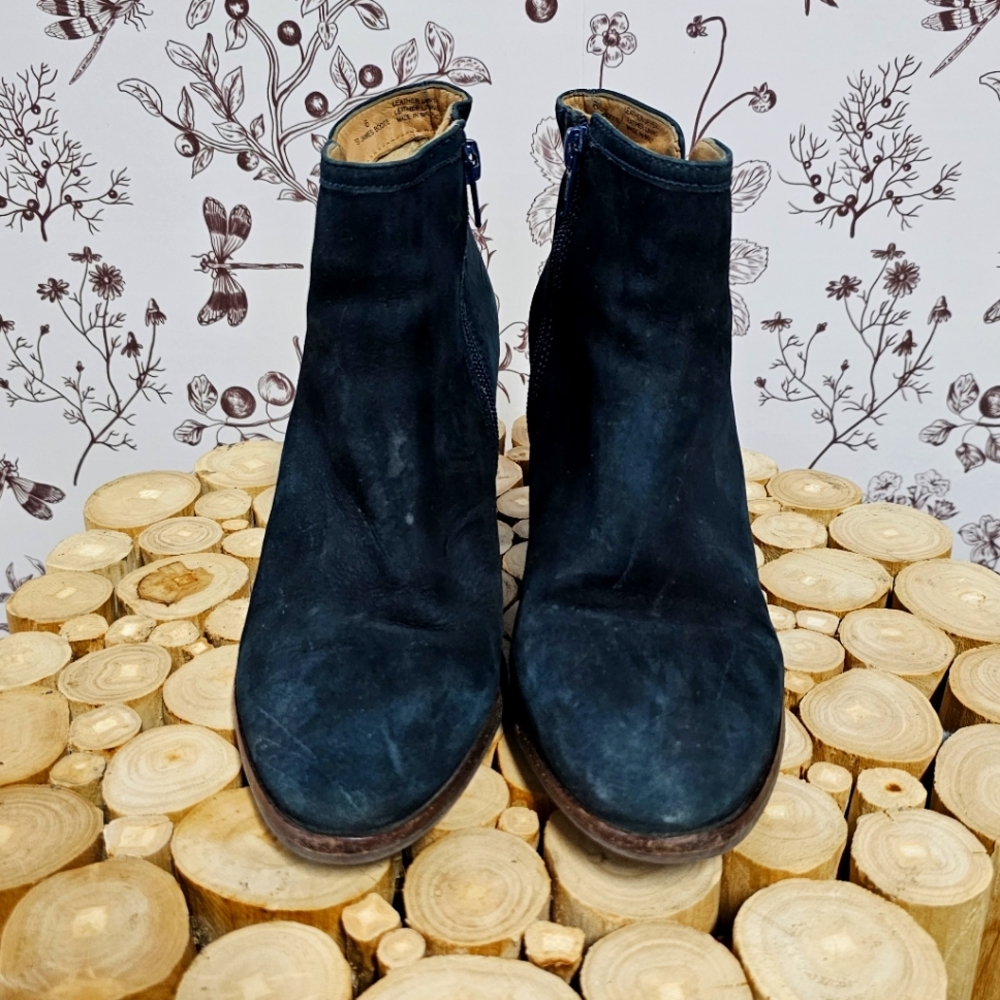 Driver Club USA Women's St. James Leather Ankle Booties navy blue sz 6